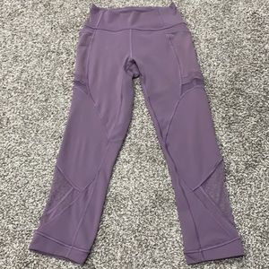 Lululemon Forget the Sweat Crop 21” in Mulberry